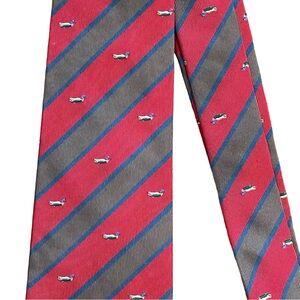 Vintage Valente 100% Silk Mallard Duck Motif Striped Tie